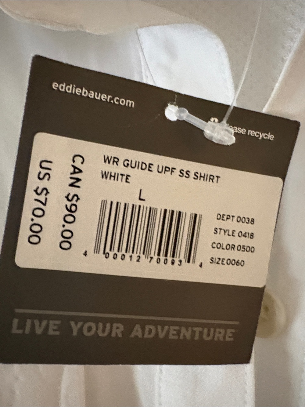 Eddie Bauer White Short-Sleeve Button Front Camp Shirt - Picture 4 of 15